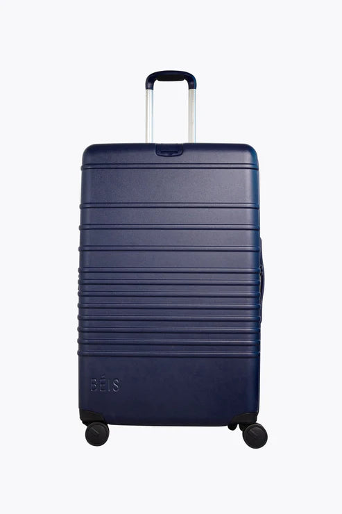 BÉIS 'The Large Check-In Roller' in Navy - Navy Blue Checked Baggage | BÉIS  Travel CA