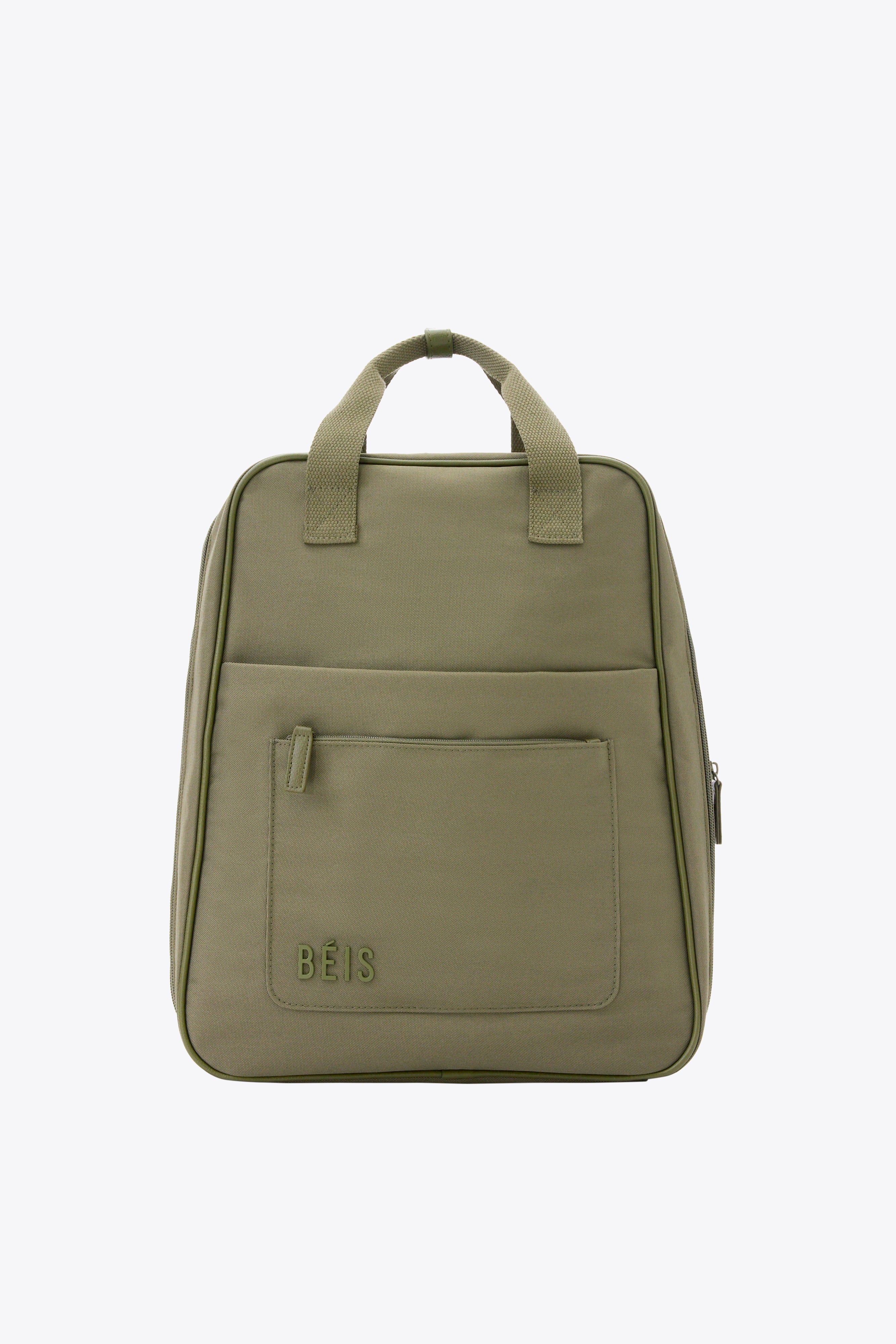 BEIS The Expandable Backpack in Olive Green Expandable Backpack For Work Travel