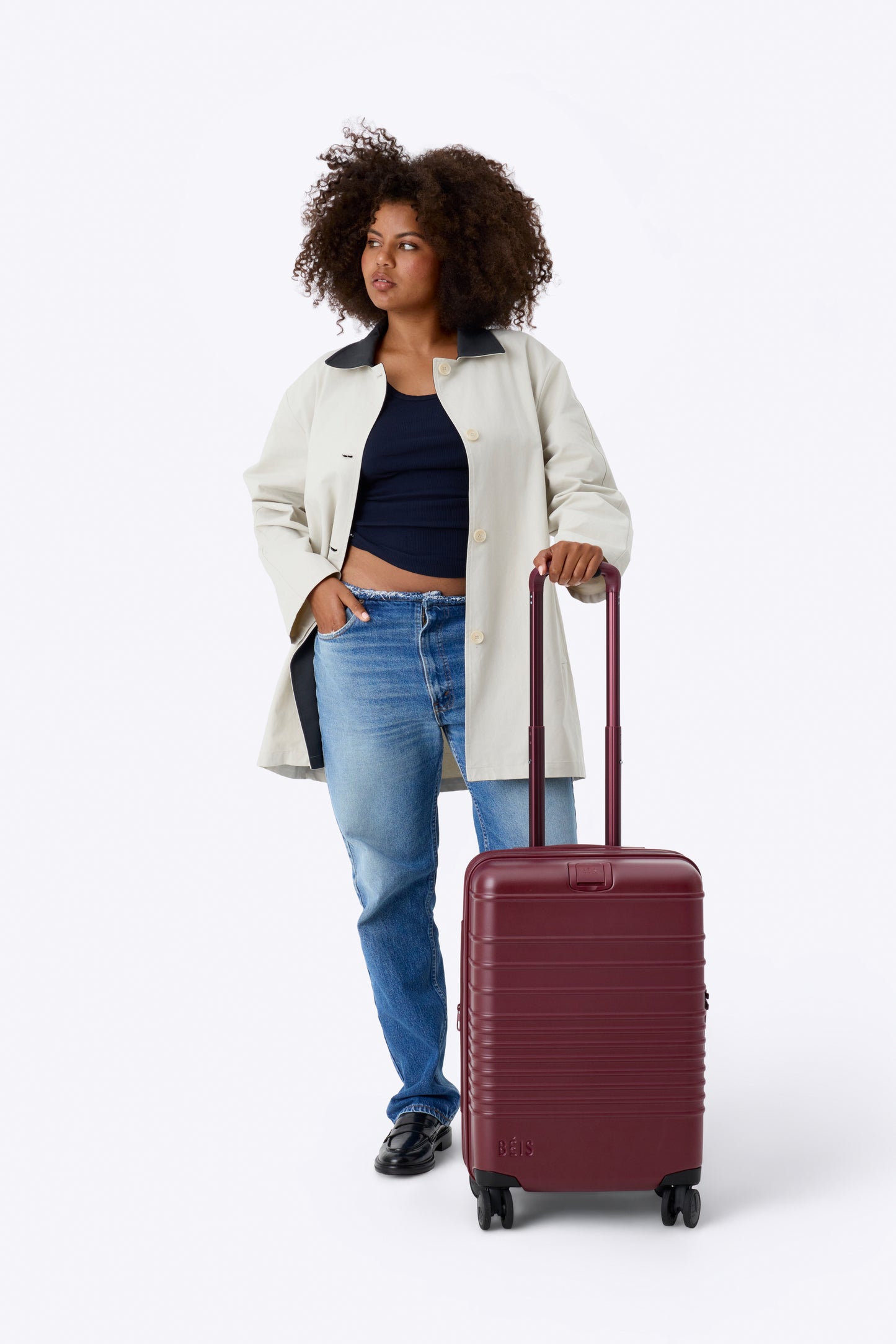 The Small Carry-On Roller in Burgundy