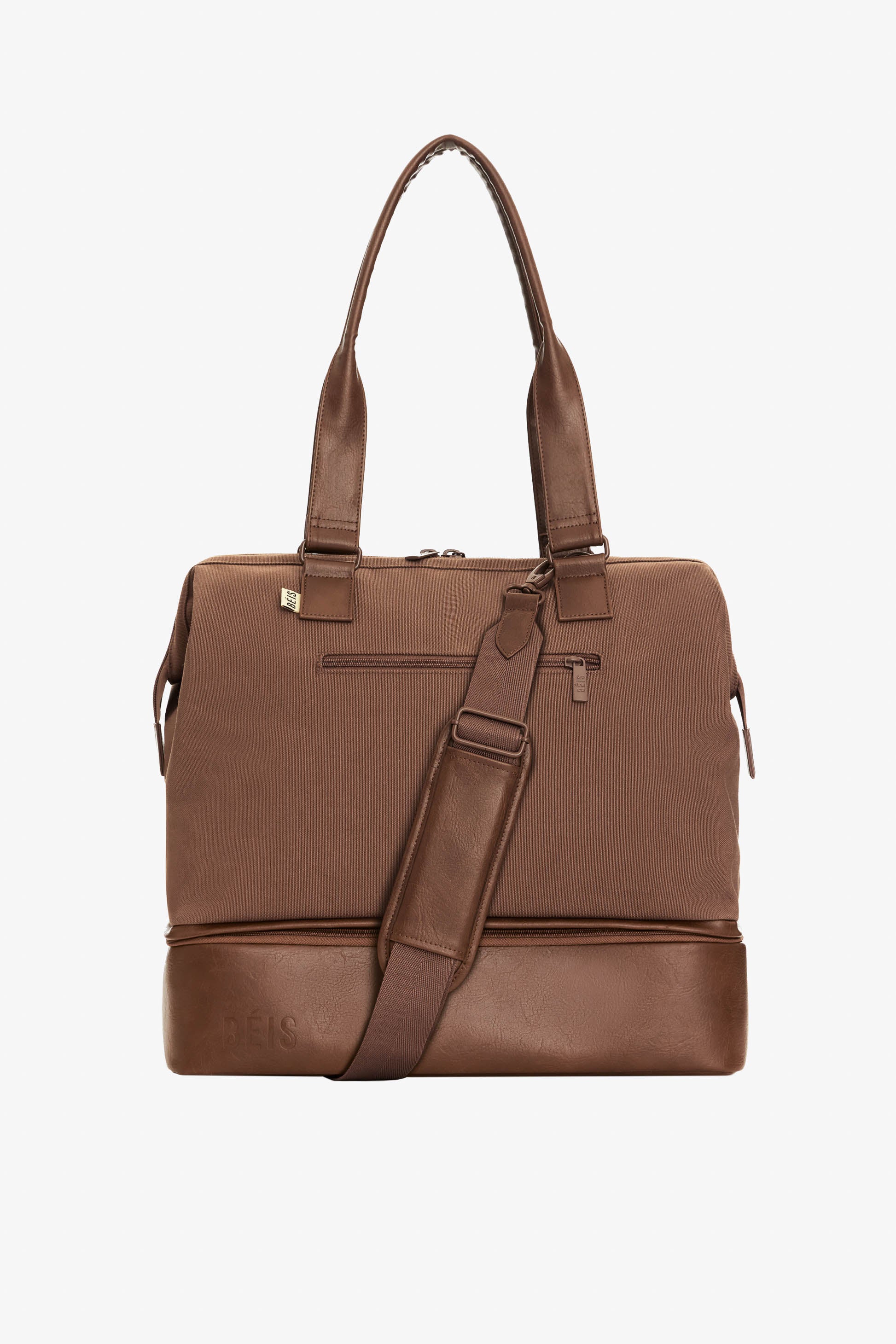 BÉIS 'The Convertible Mini Weekender' in Maple Small Overnight Bag Brown Duffle Bag