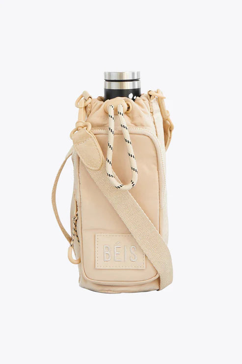 Handmakers Jute Beige Water Bottle bag for office (pack of 2)