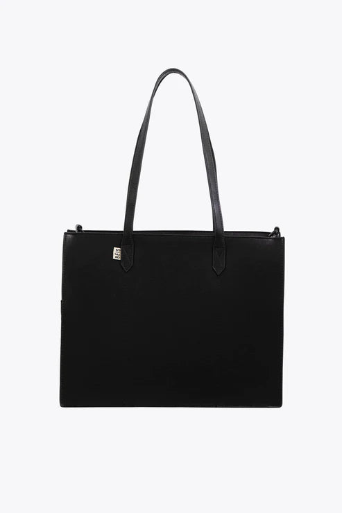 Large Black Work Tote - Designer Laptop Bag for Women