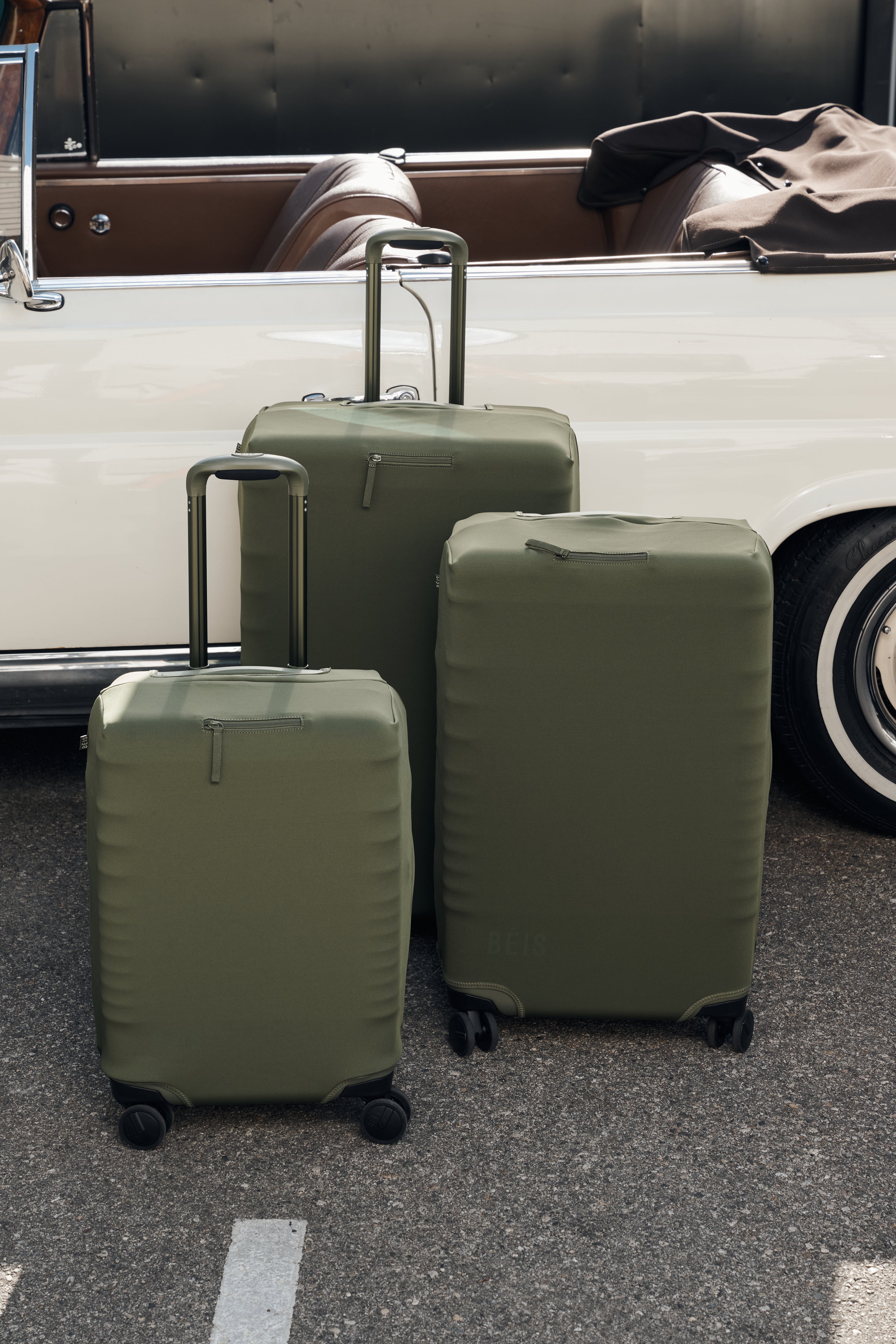 BÉIS 'The Medium Check-In Roller' in Olive - Olive Green 26