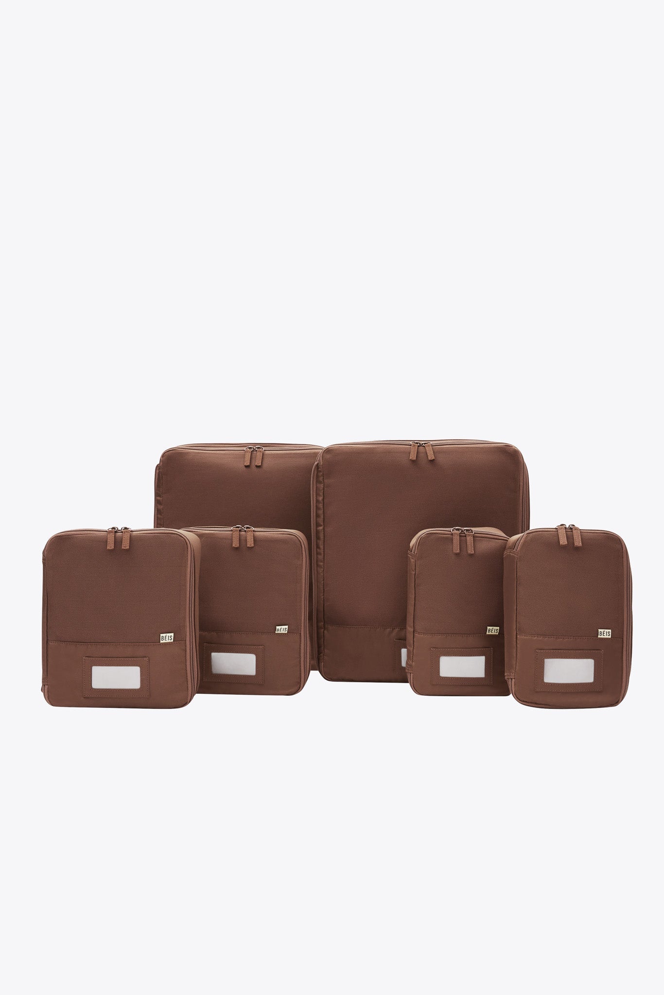 BÉIS 'The Compression Packing Cubes 6 pc' in Maple - 6 Piece Set Of Packing Compression Bags For Travel