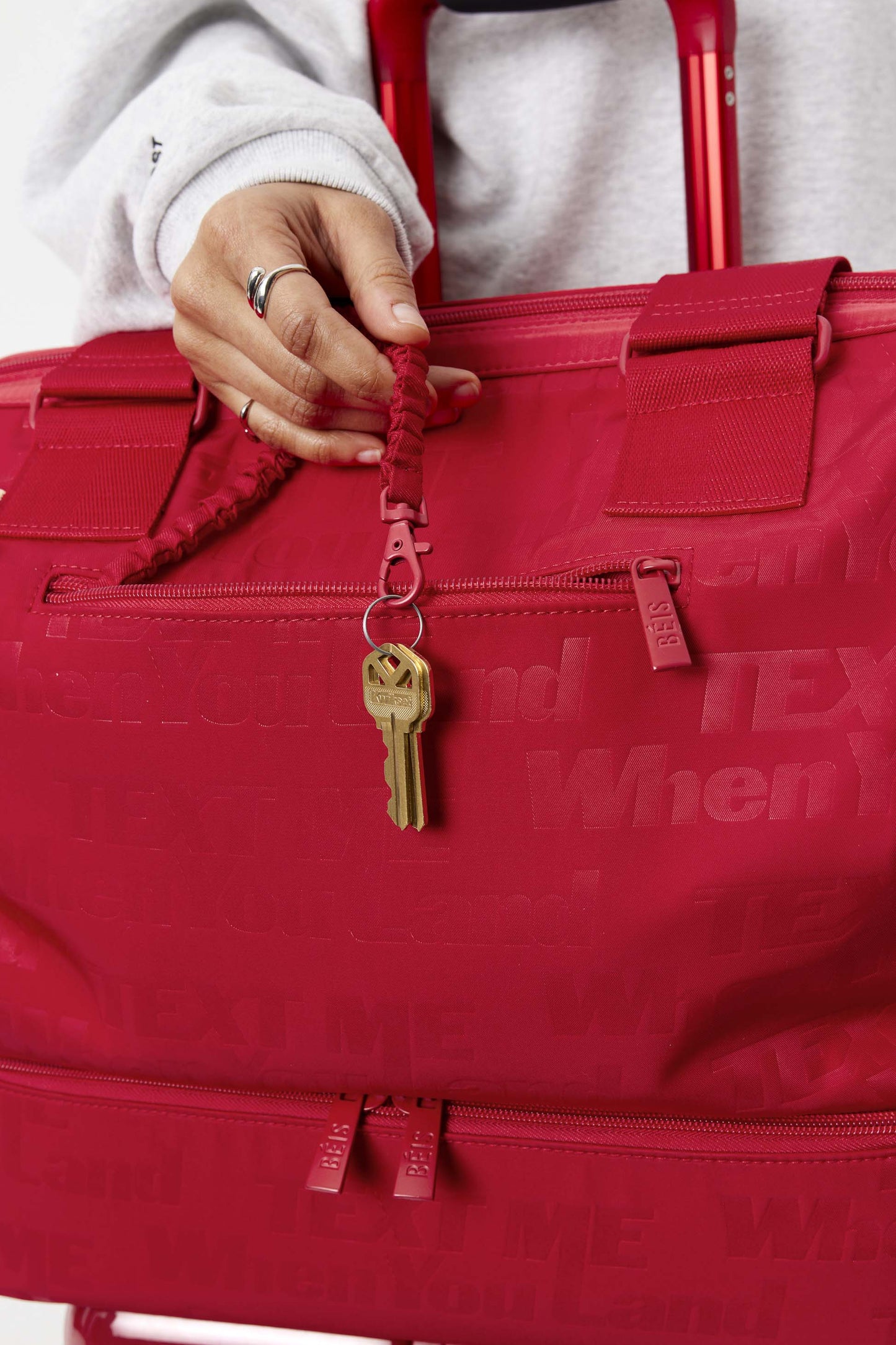 The Mini Weekender in Text Me Red
