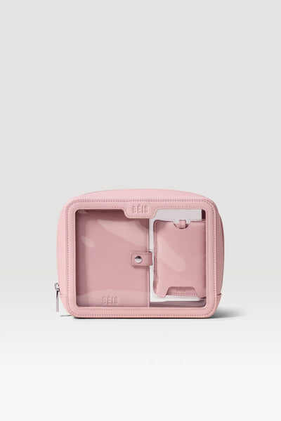 ★ぱんめろちゃん★GPSケース 北欧風のお花 / 合皮ピンクベージュ BÉIS 'The Passport Luggage Tag Set' in Pink - Passport Holder