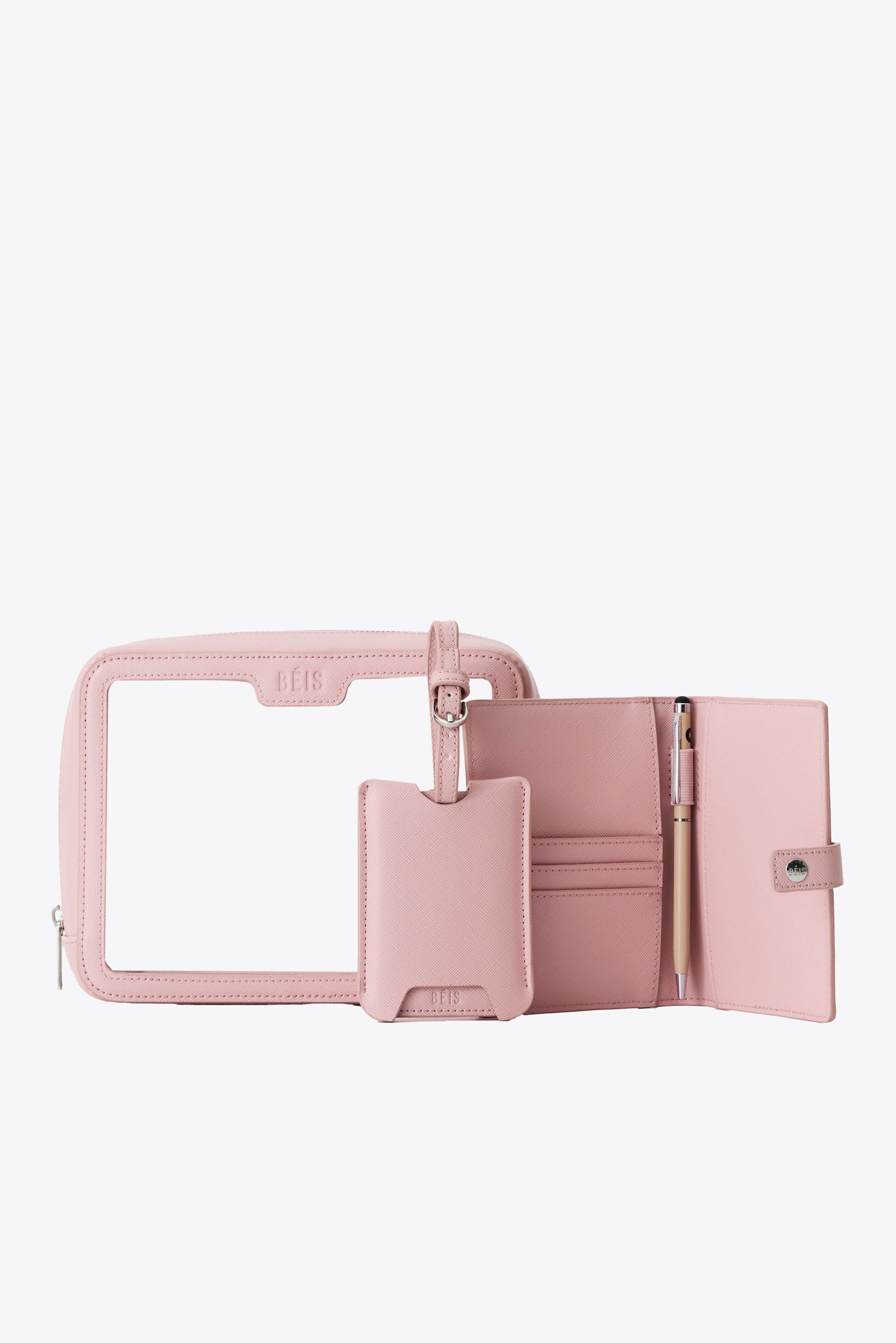 The Passport & Luggage Tag Set in Atlas Pink
