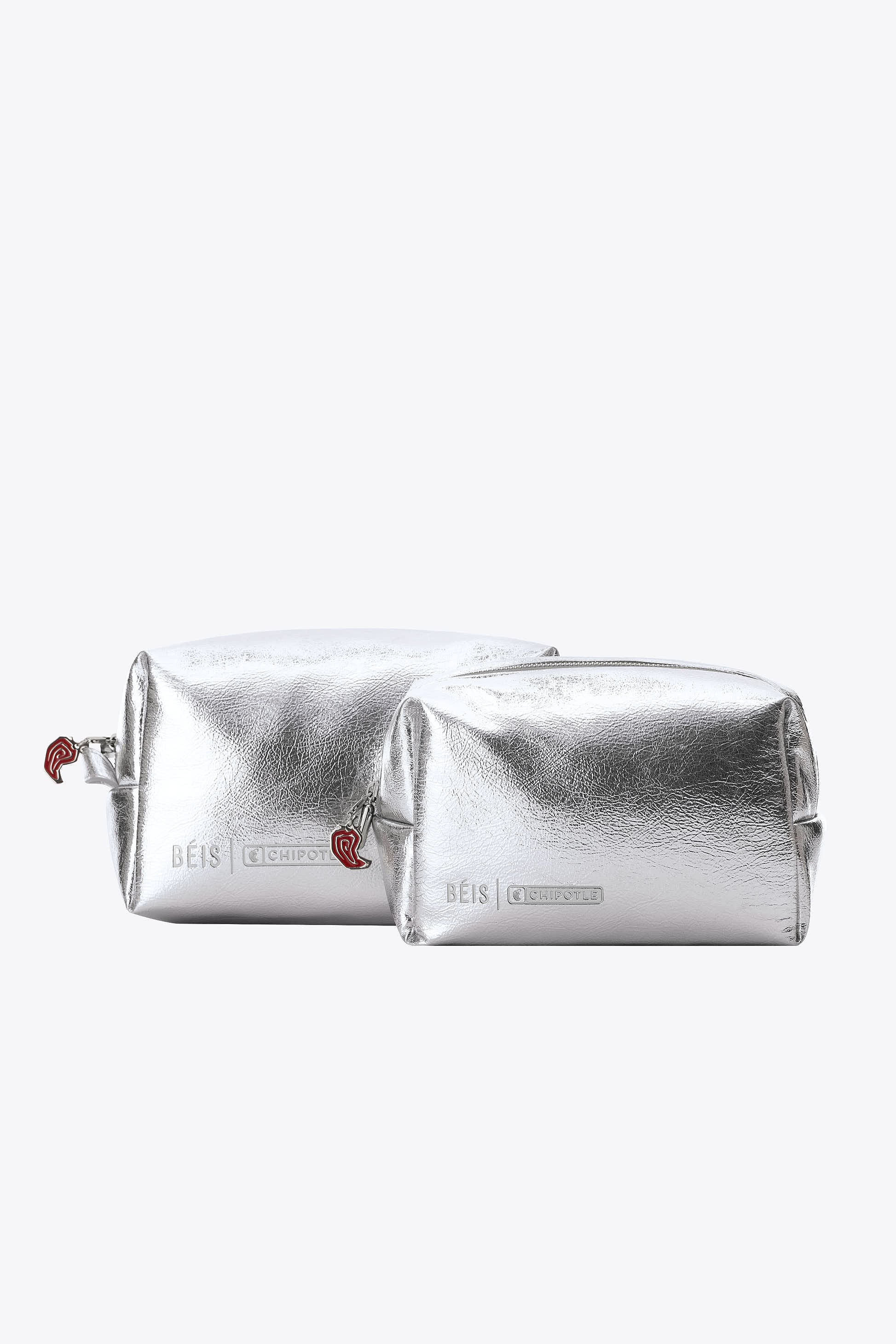 BÉIS x Chipotle 'The Pouch Set' in Metallic - Silver Makeup
