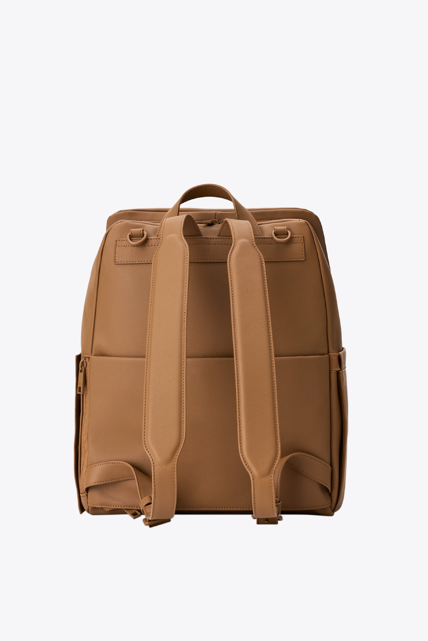 The Everyday Diaper Backpack in Camel Vegan Leather