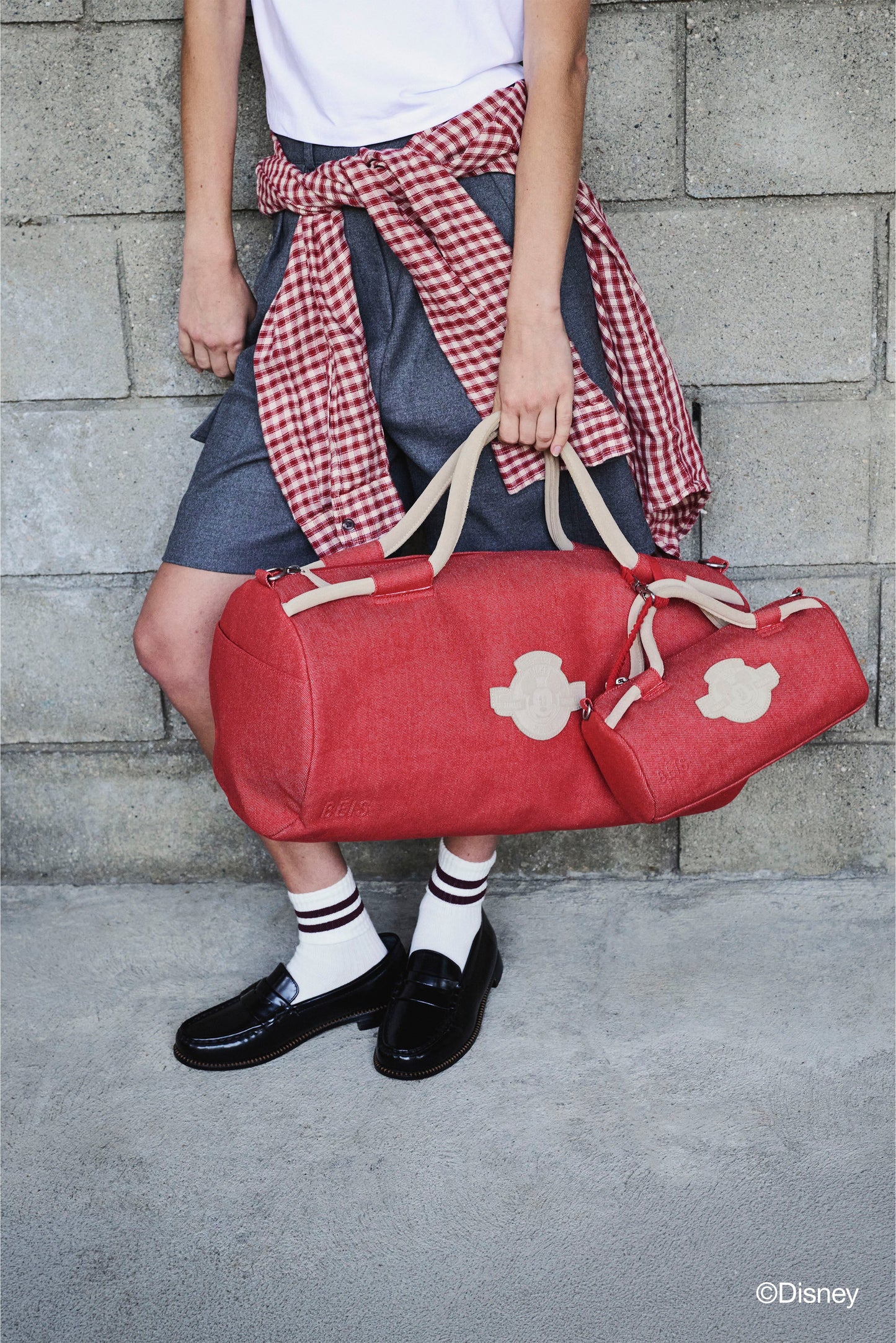 The Disney Small Duffle in Red Jeans