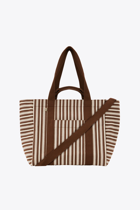 The Vacation Tote in Maple Stripe