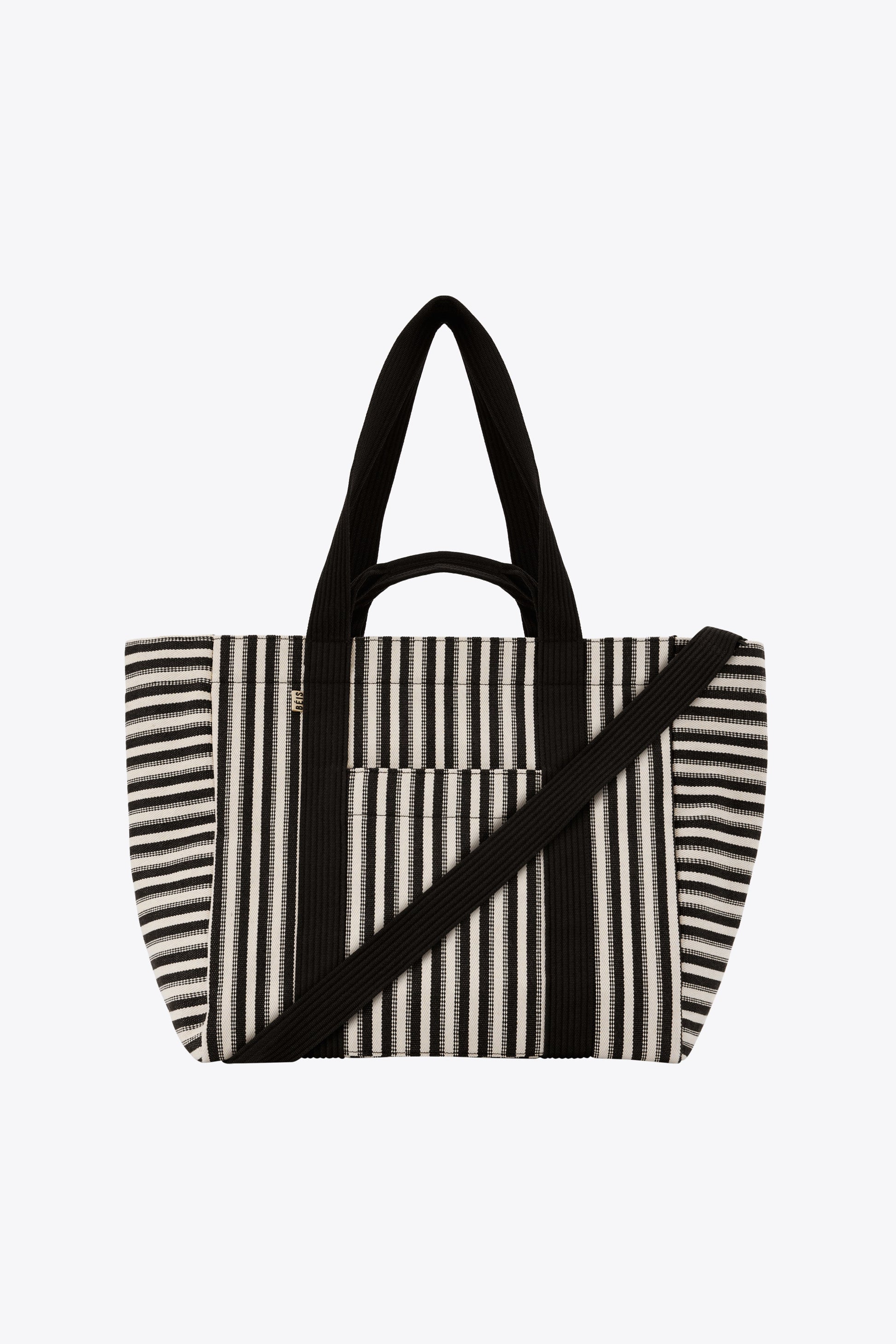 The Vacation Tote in Black Stripe1