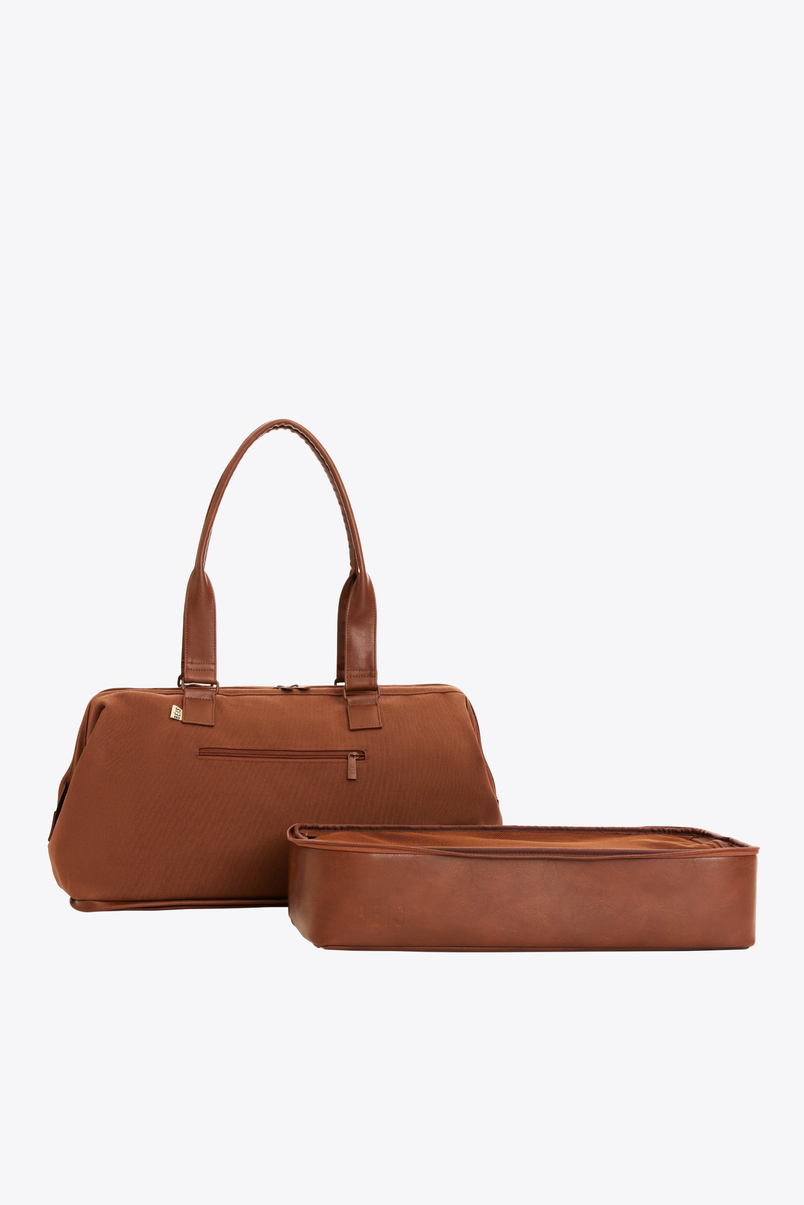 Brown weekender shop bag