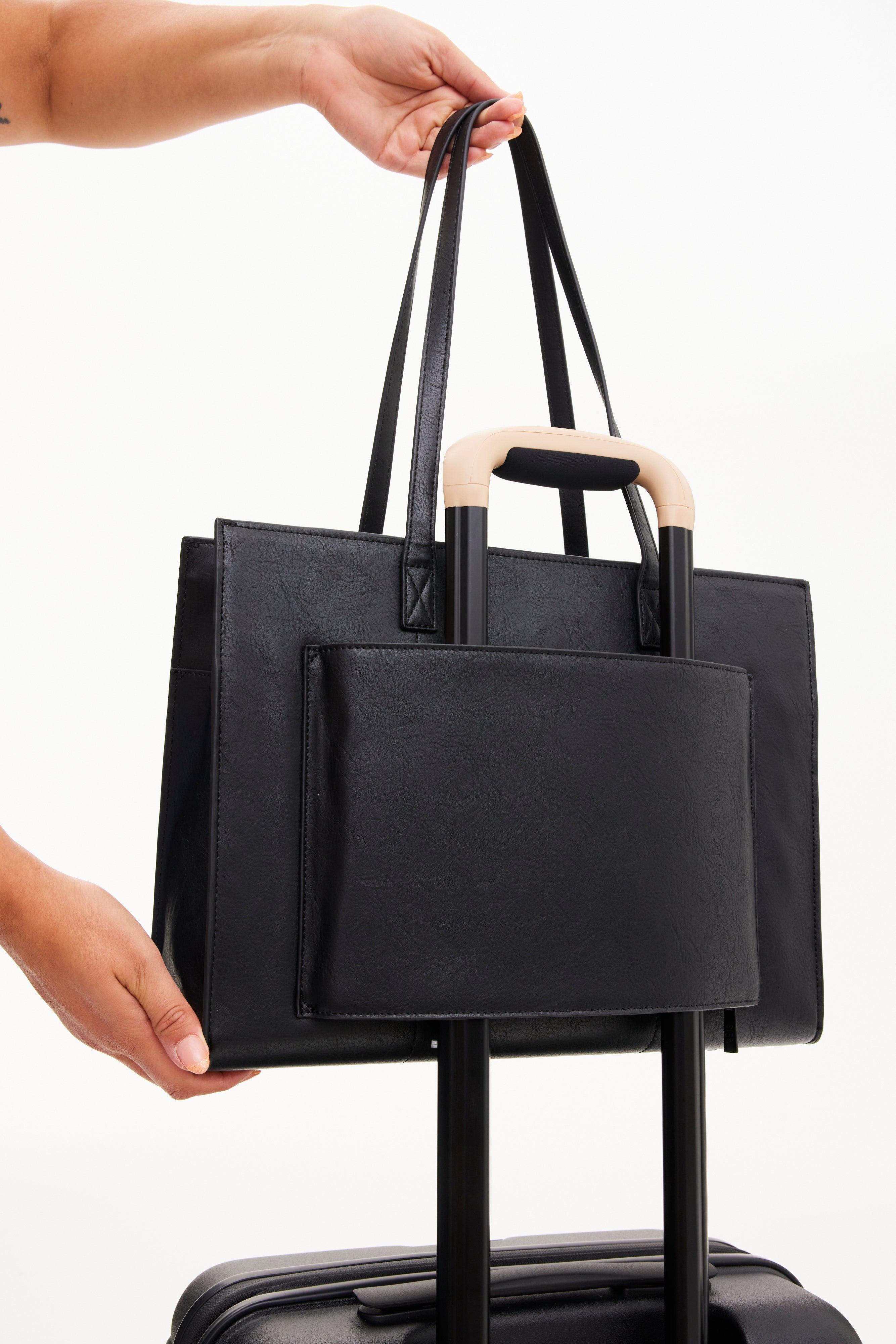 Ladies black on sale tote handbags