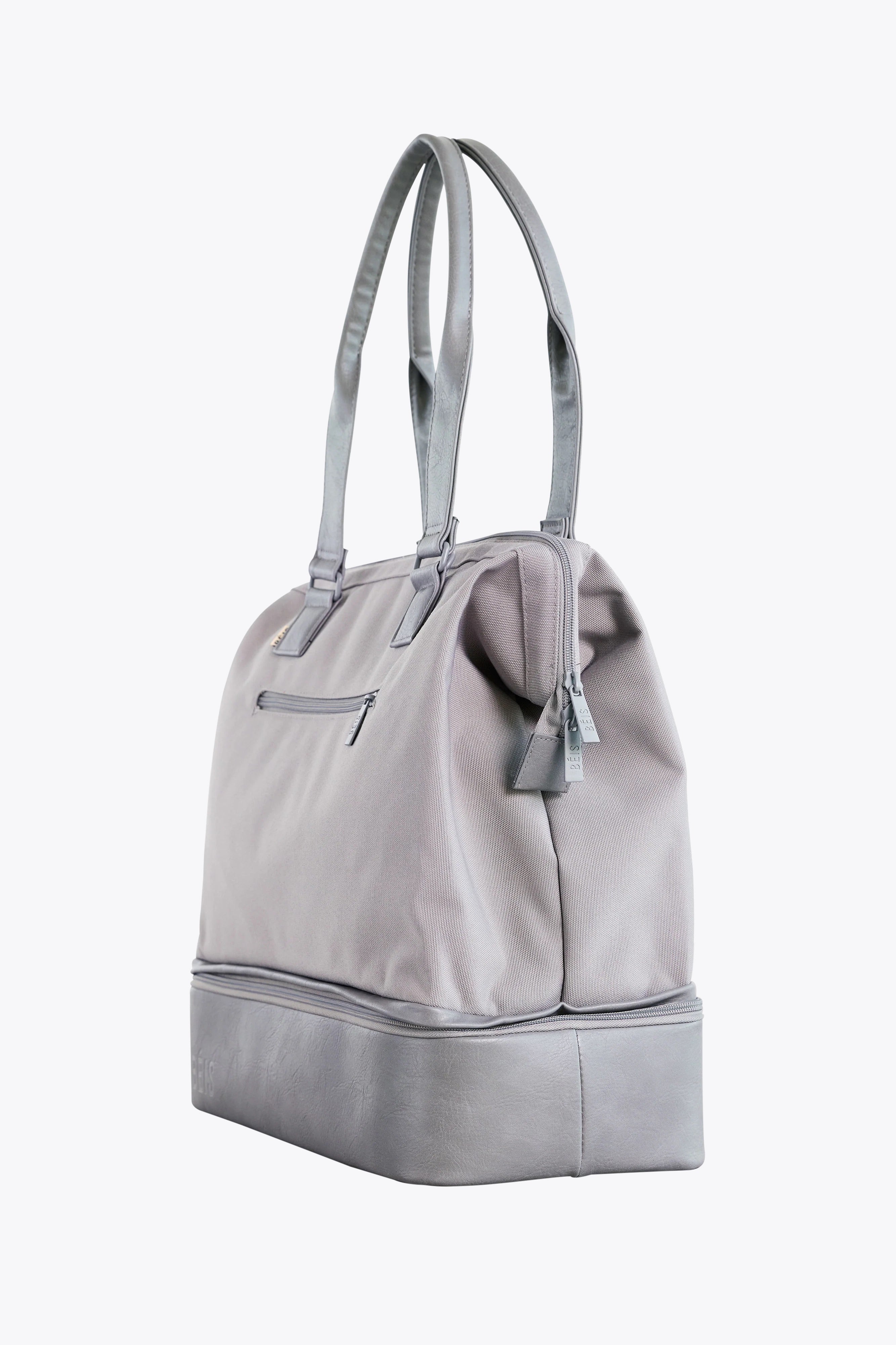 BÉIS 'The Convertible Mini Weekender' In Grey - Small Grey Weekender ...