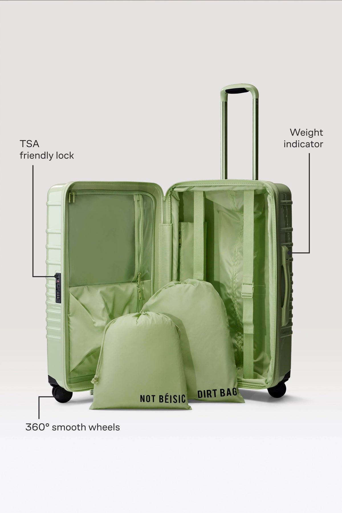 The Medium Check-In Roller in Glossy Mint