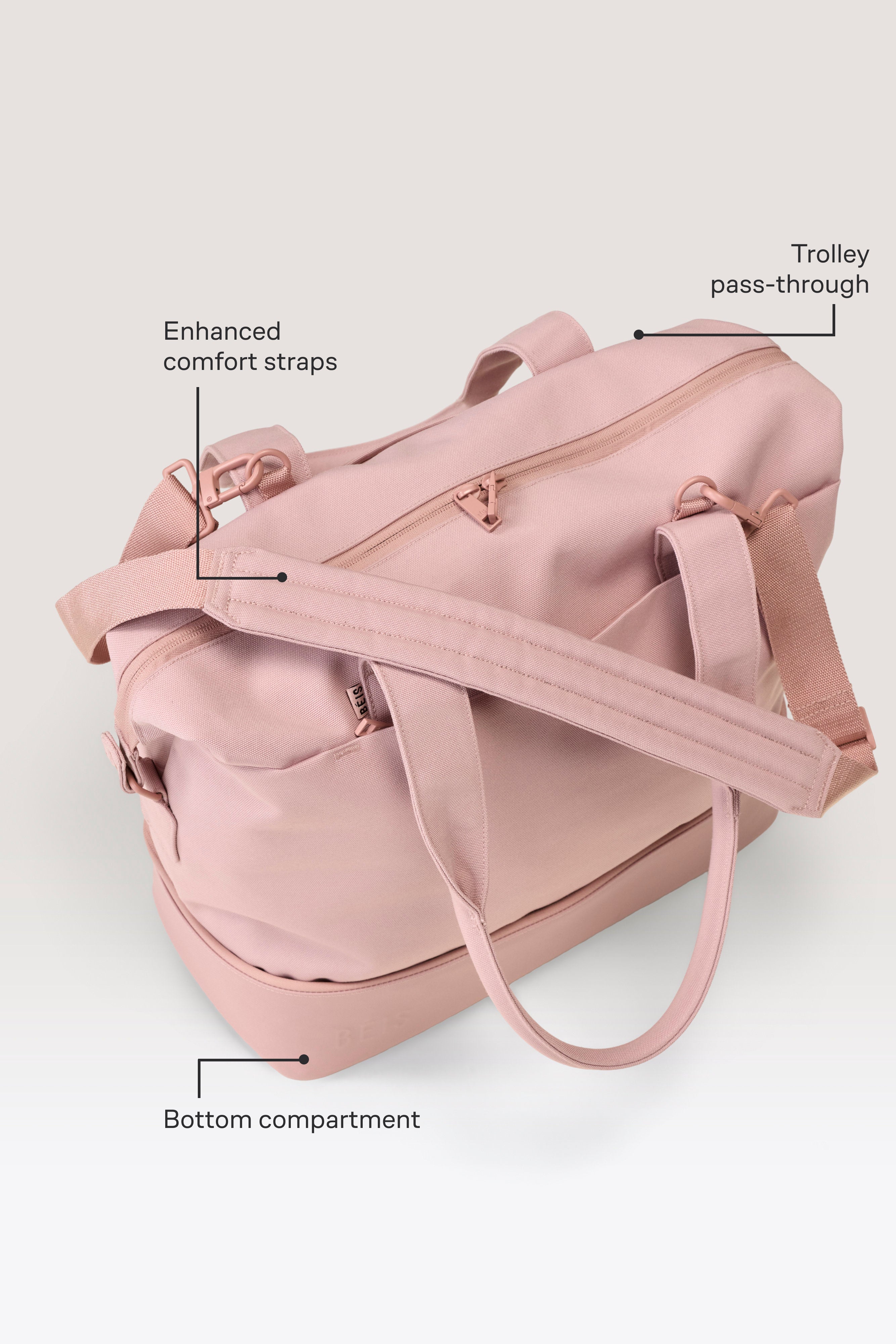 BÉIS 'The Mini Weekender' in Atlas Pink - Mini Weekender & Small