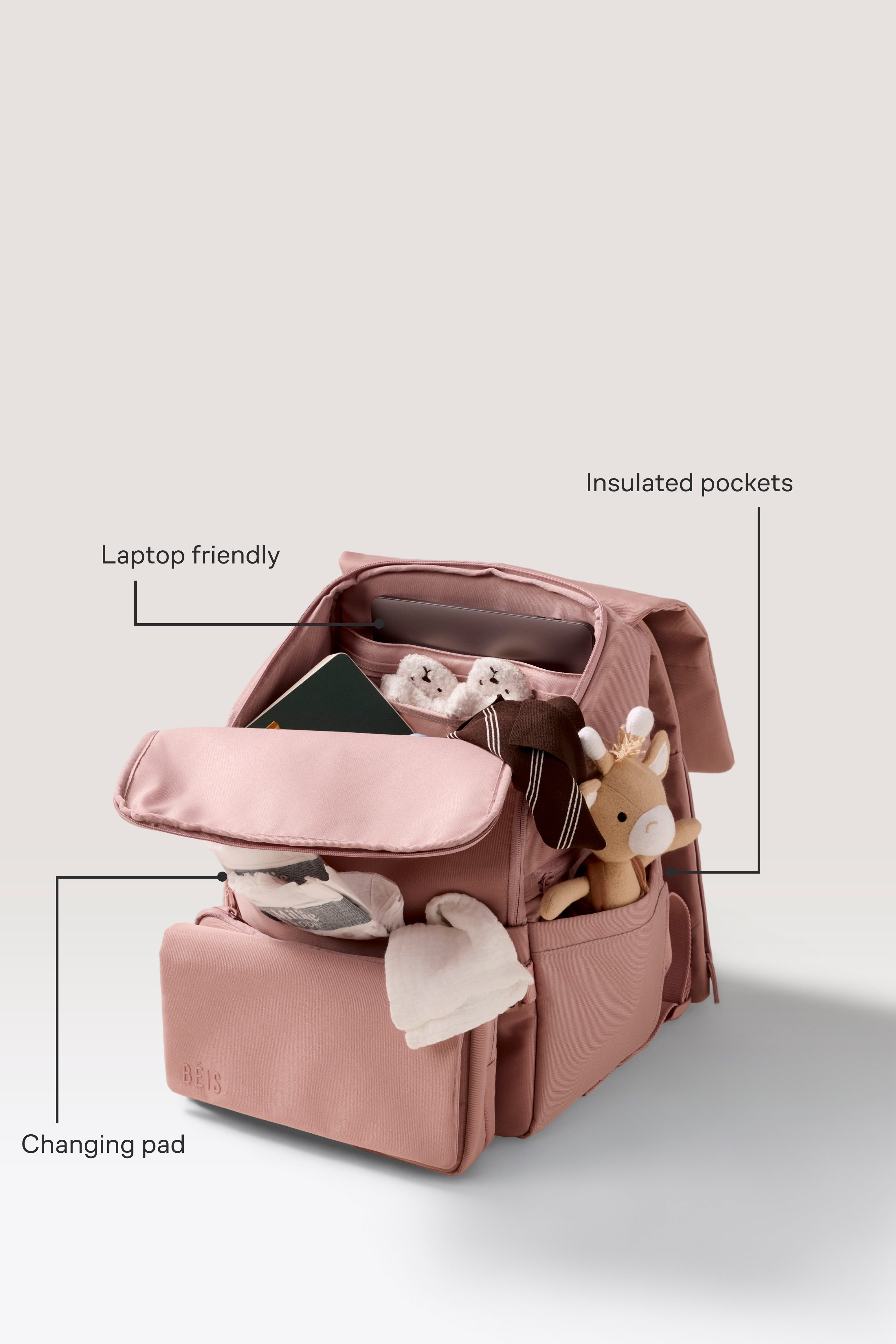 BABY ＢＡＧ　2点　ピンク BÉIS 'The Ultimate Diaper Backpack' in Atlas Pink - Best Pink
