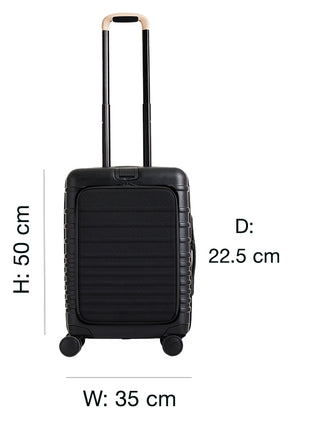 The Front Pocket Carry-On In Black dimensions