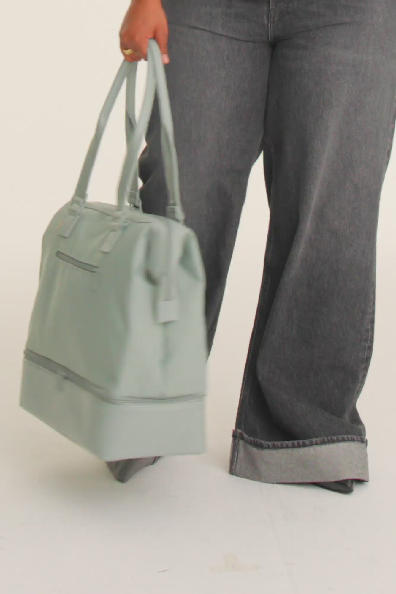 BÉIS 'The Mini Weekender' In Slate - Mini Weekend Bag & Small Overnight Bag  In Slate Blue