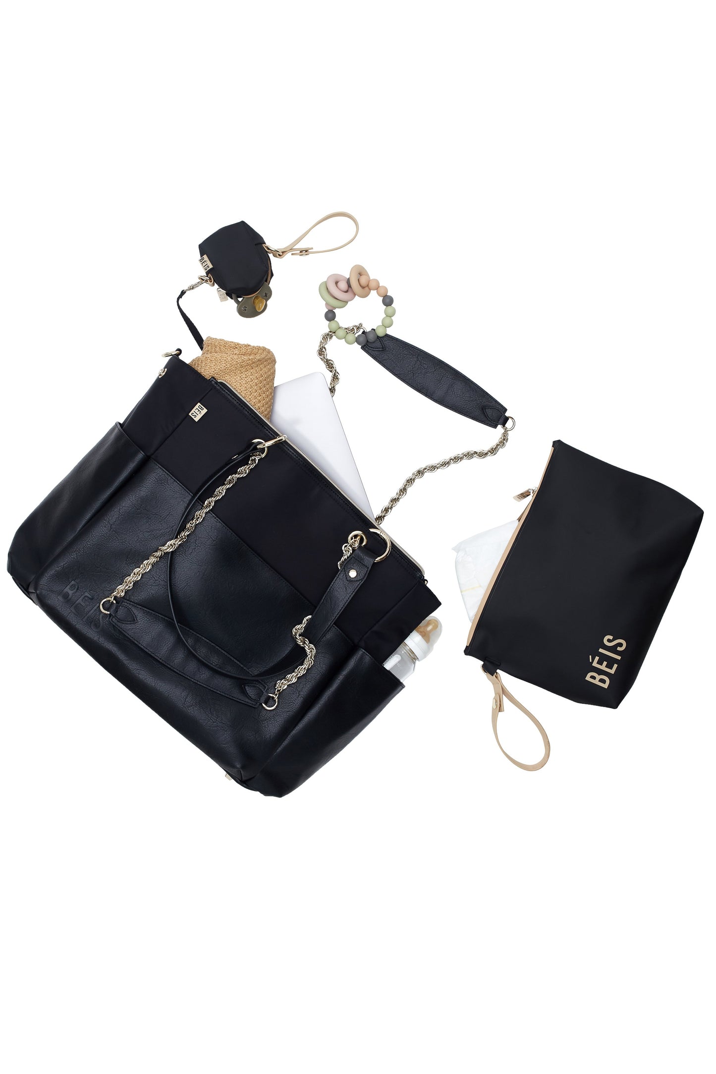 Diaper Bag Black Open Lifestyle