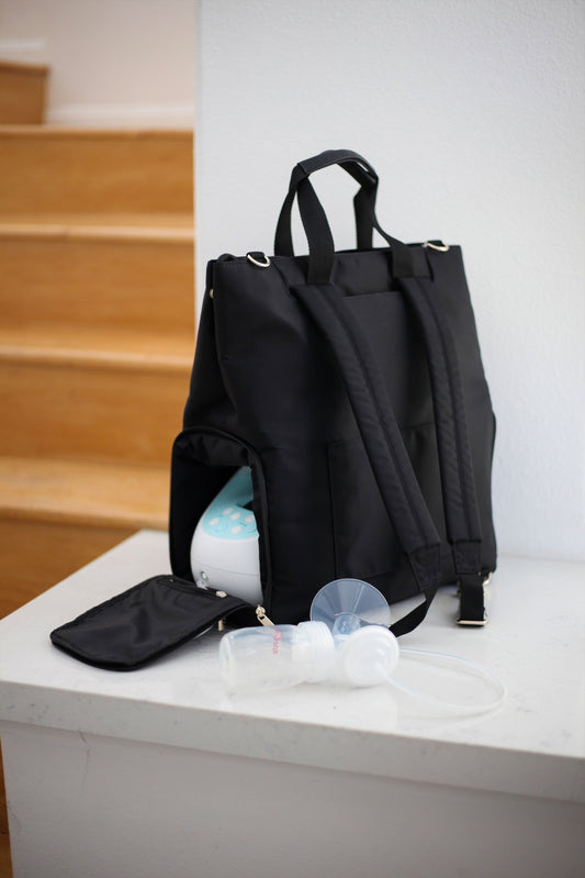 Pumping Backpack Black Back with Pump Inside