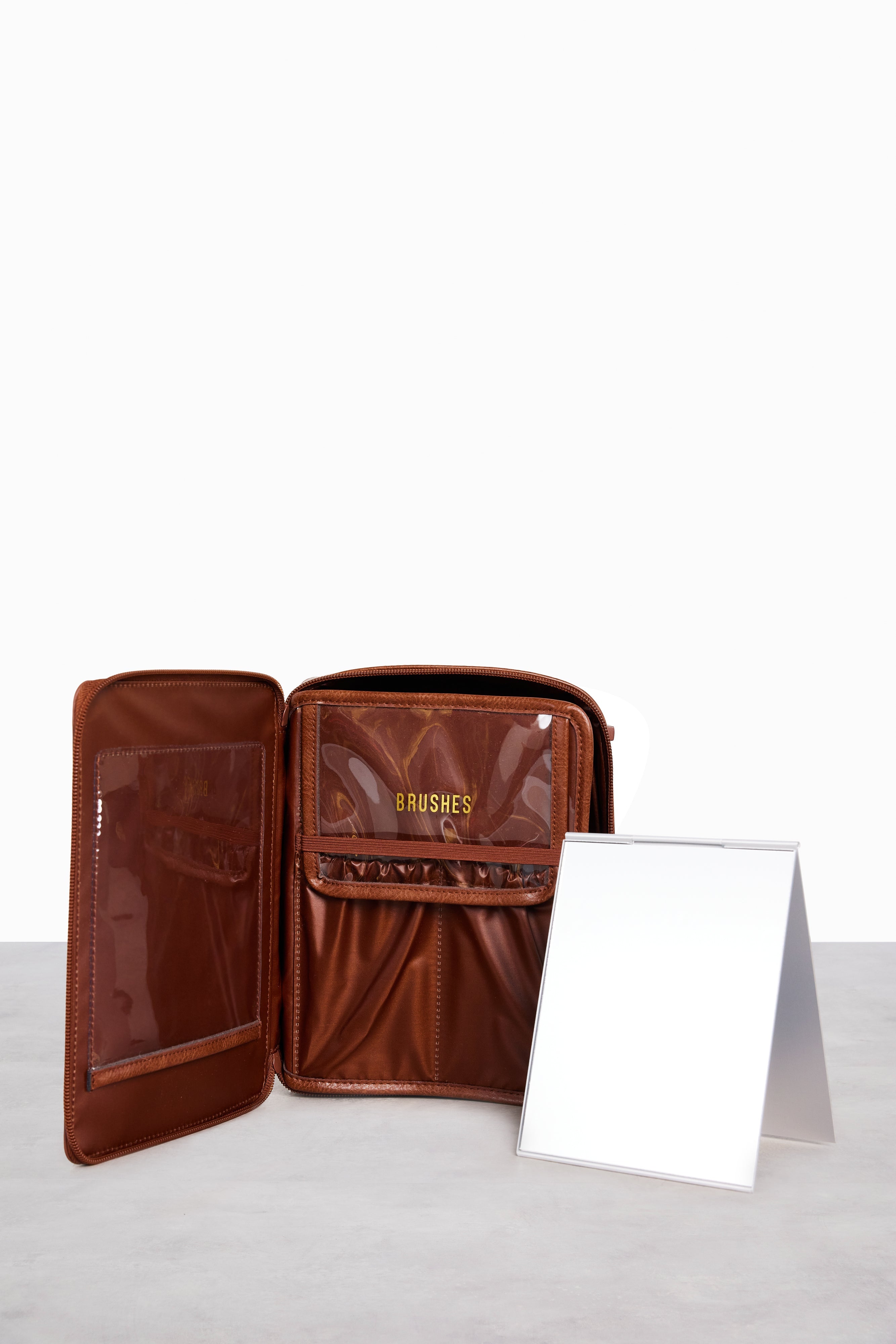 Cosmetic Case In Maple - Brown Makeup Organizer & Travel Case