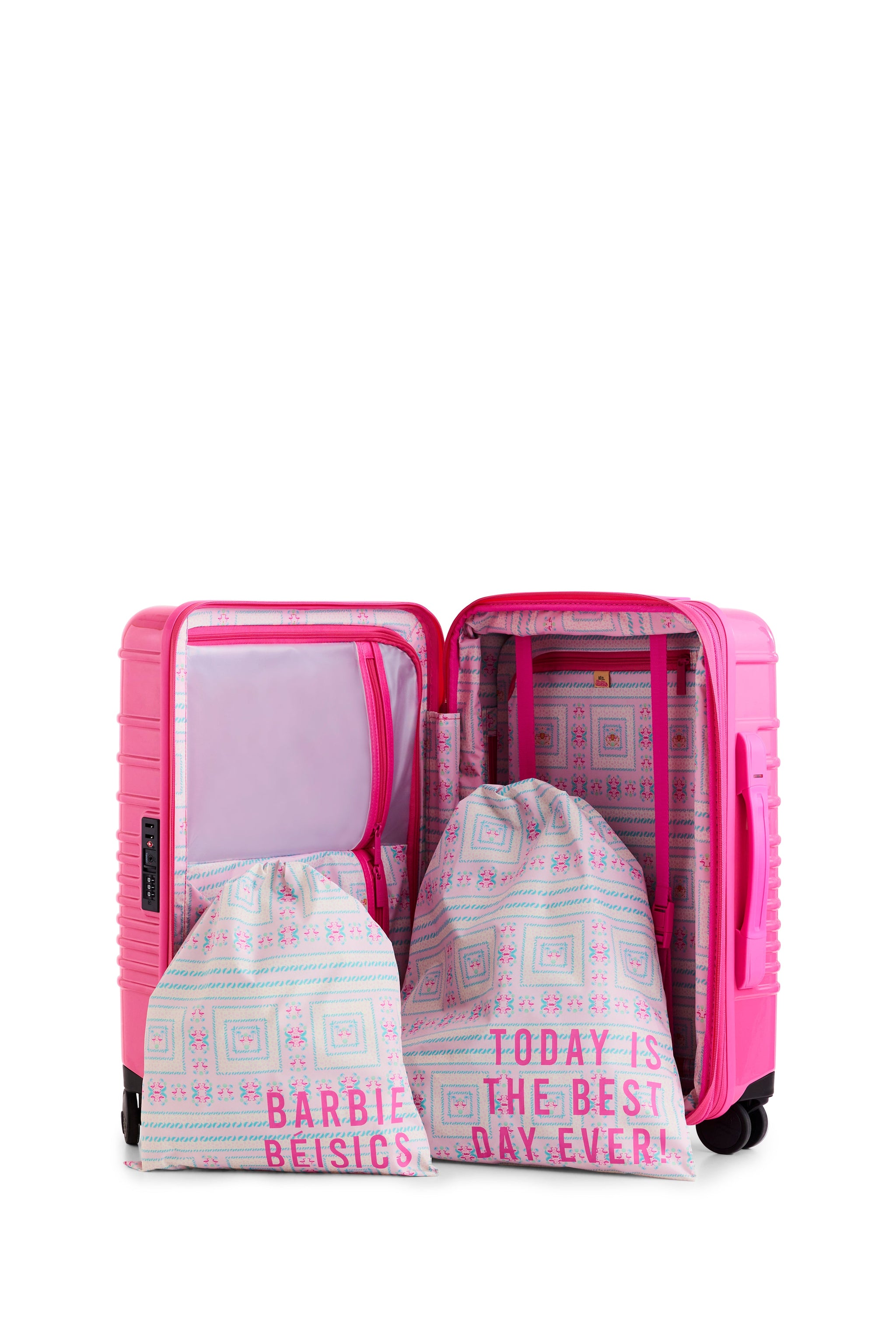 Béis 'The Carry On Roller' in Barbie™ Pink 21" Carry On Pink Luggage