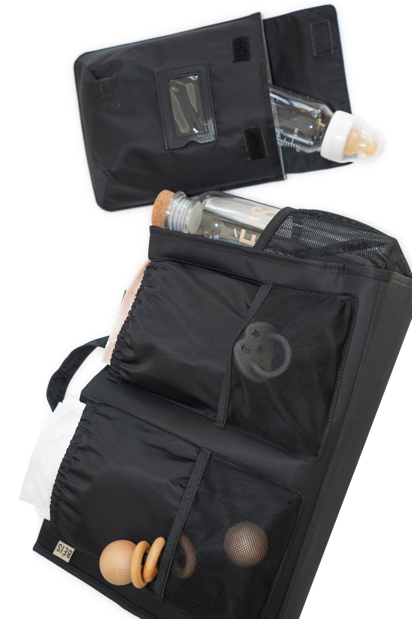 Tote Insert Black with Diaper Bottles Toys