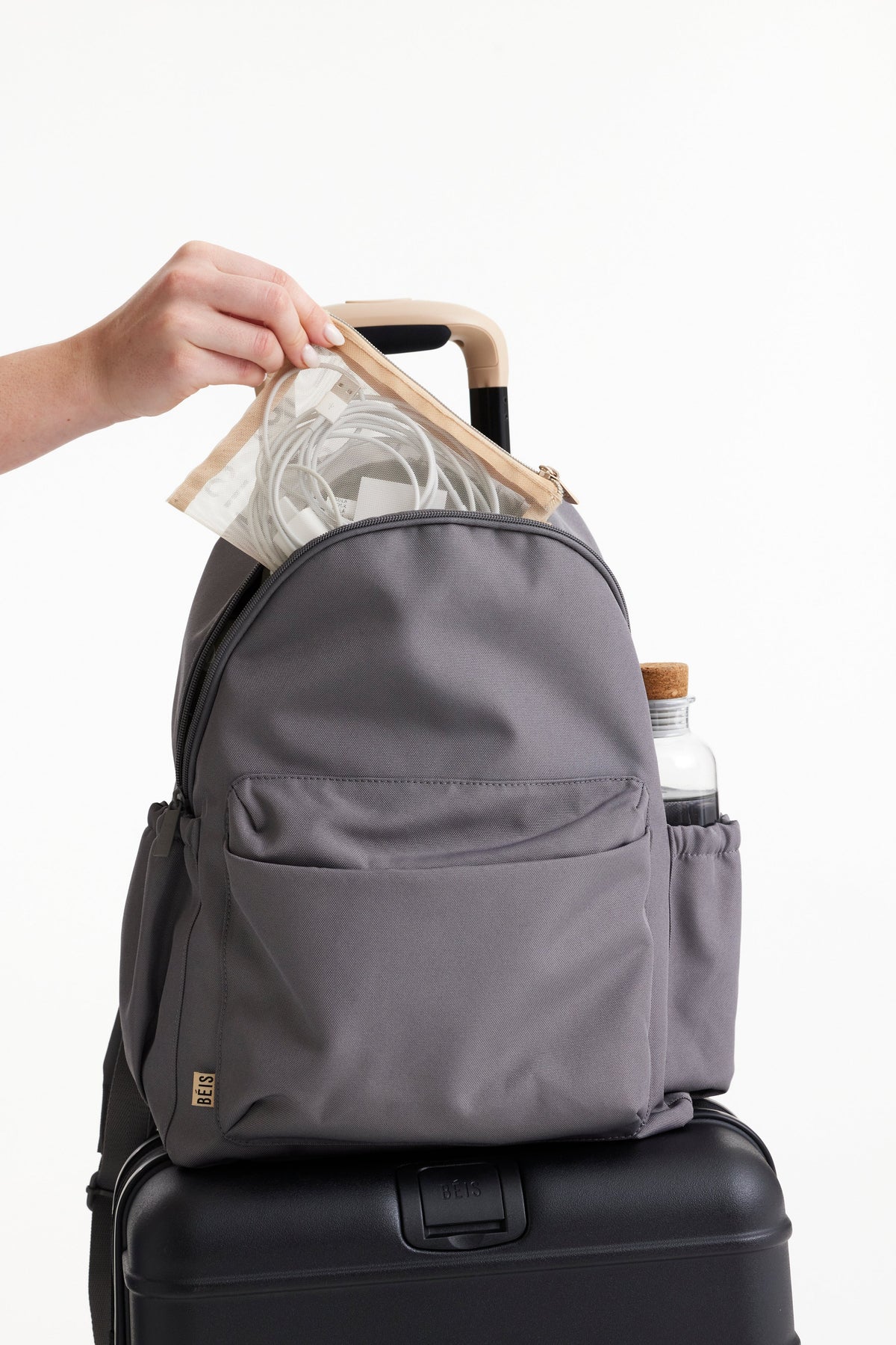 Bitis Backpack BÉIS 'The BÉISics Backpack' in Grey - Backpack For Work & Travel With ...