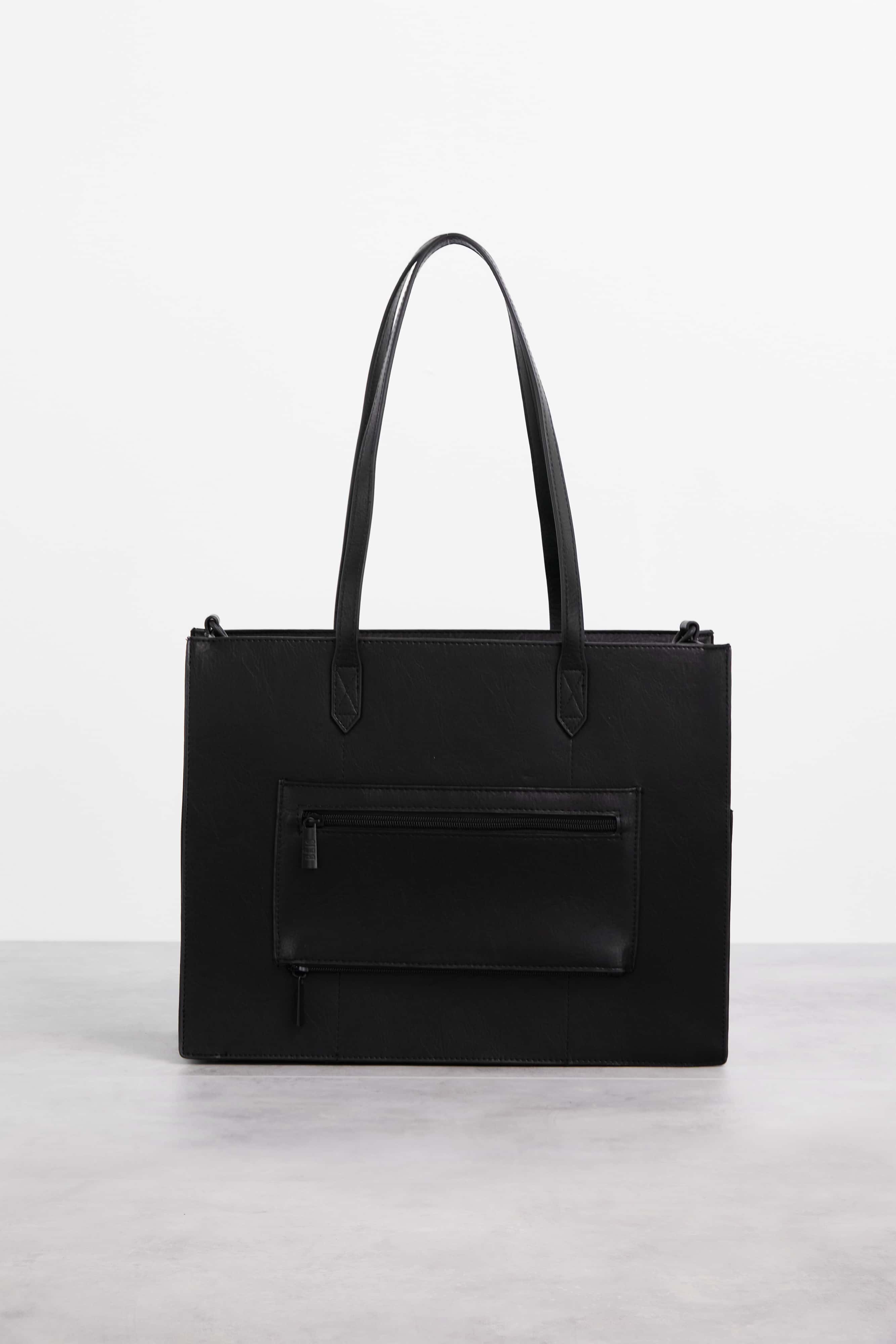 Black Work Tote - Designer Laptop Bag for Women