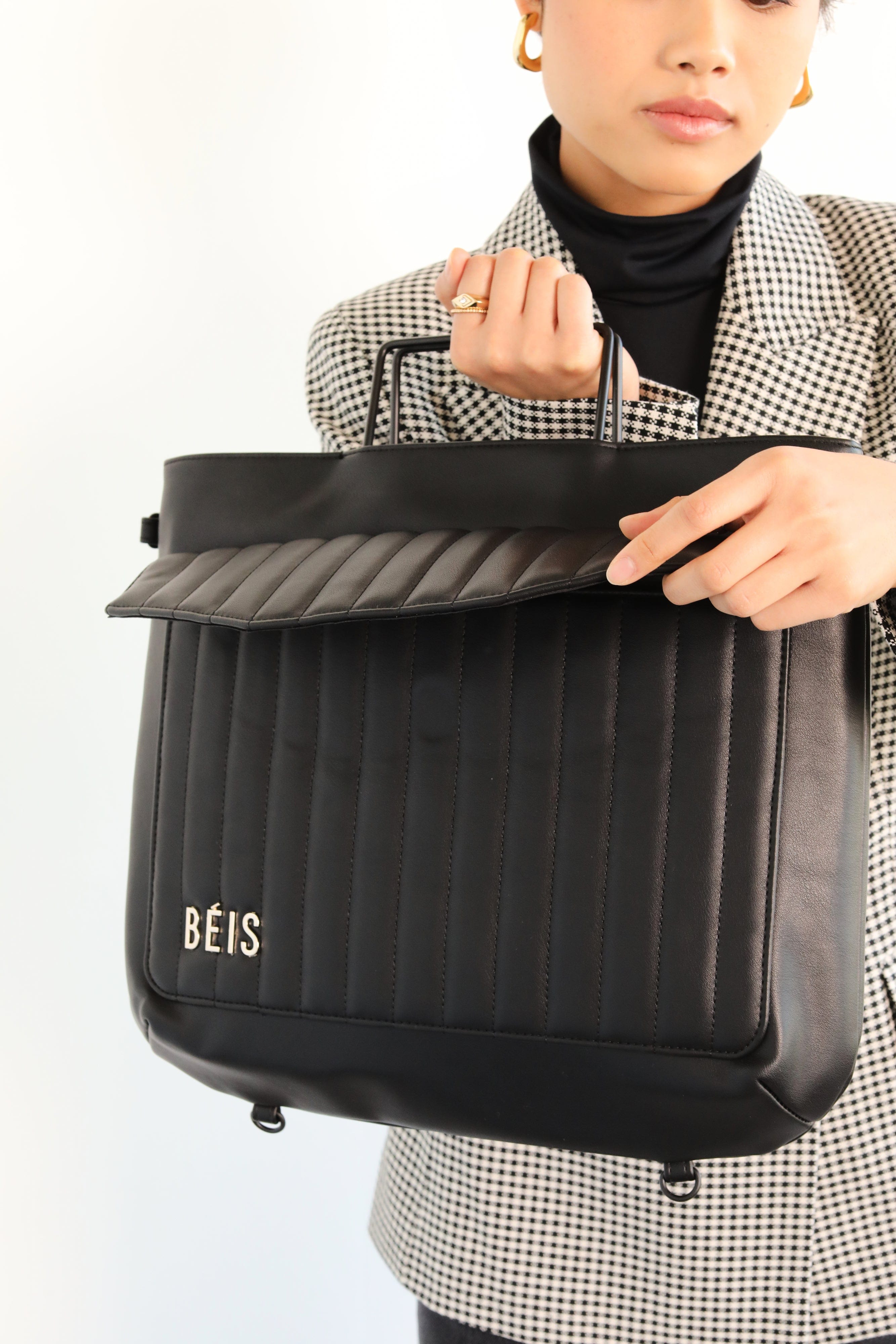 Béis Messenger Laptop bag Black factory Croc