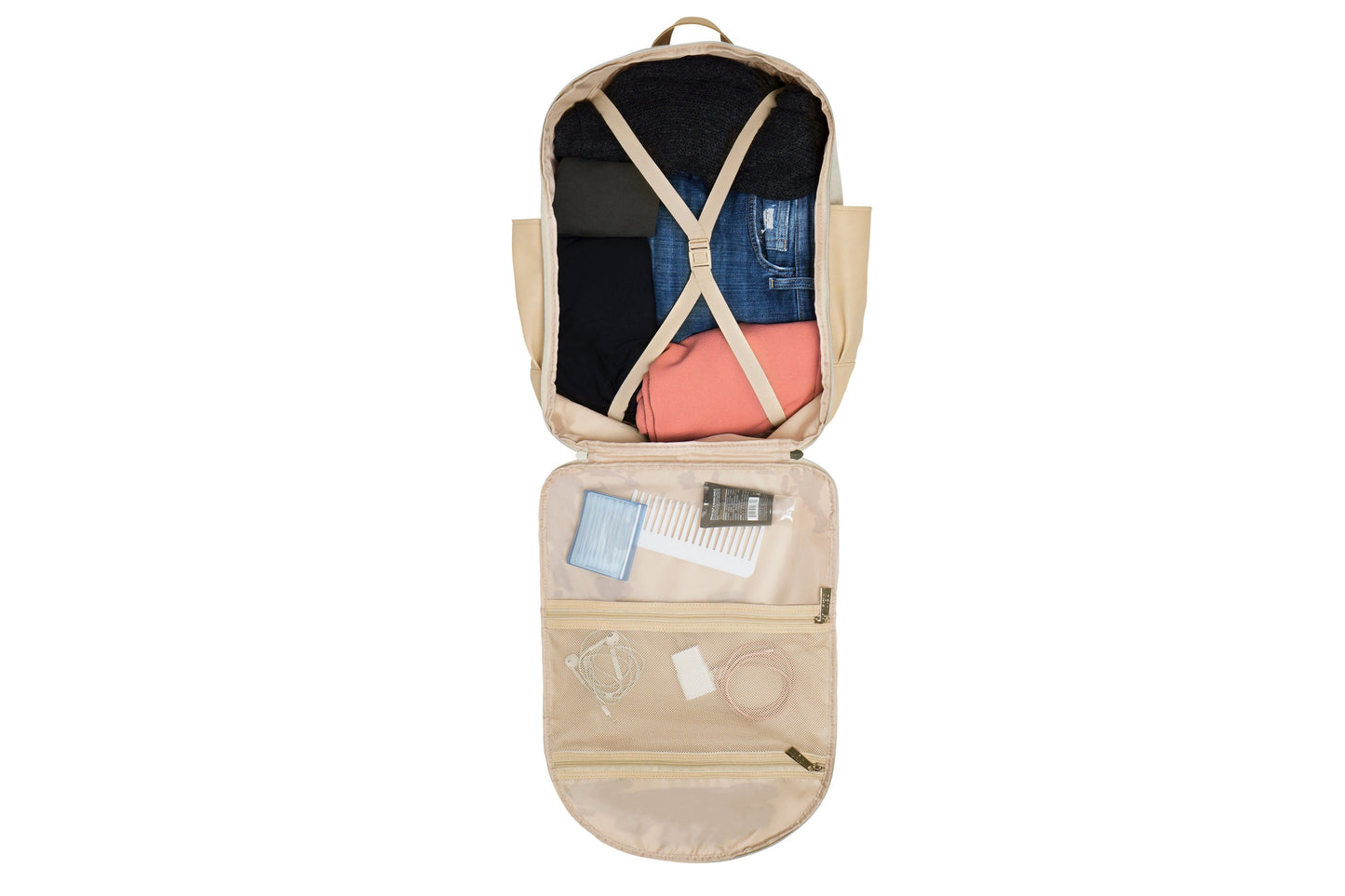 BEIS by Shay Mitchell | The Backpack in Beige - Product Image (Inside)