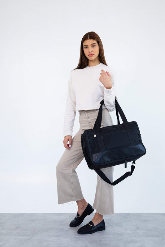 Hanging Duffle Black with Model 