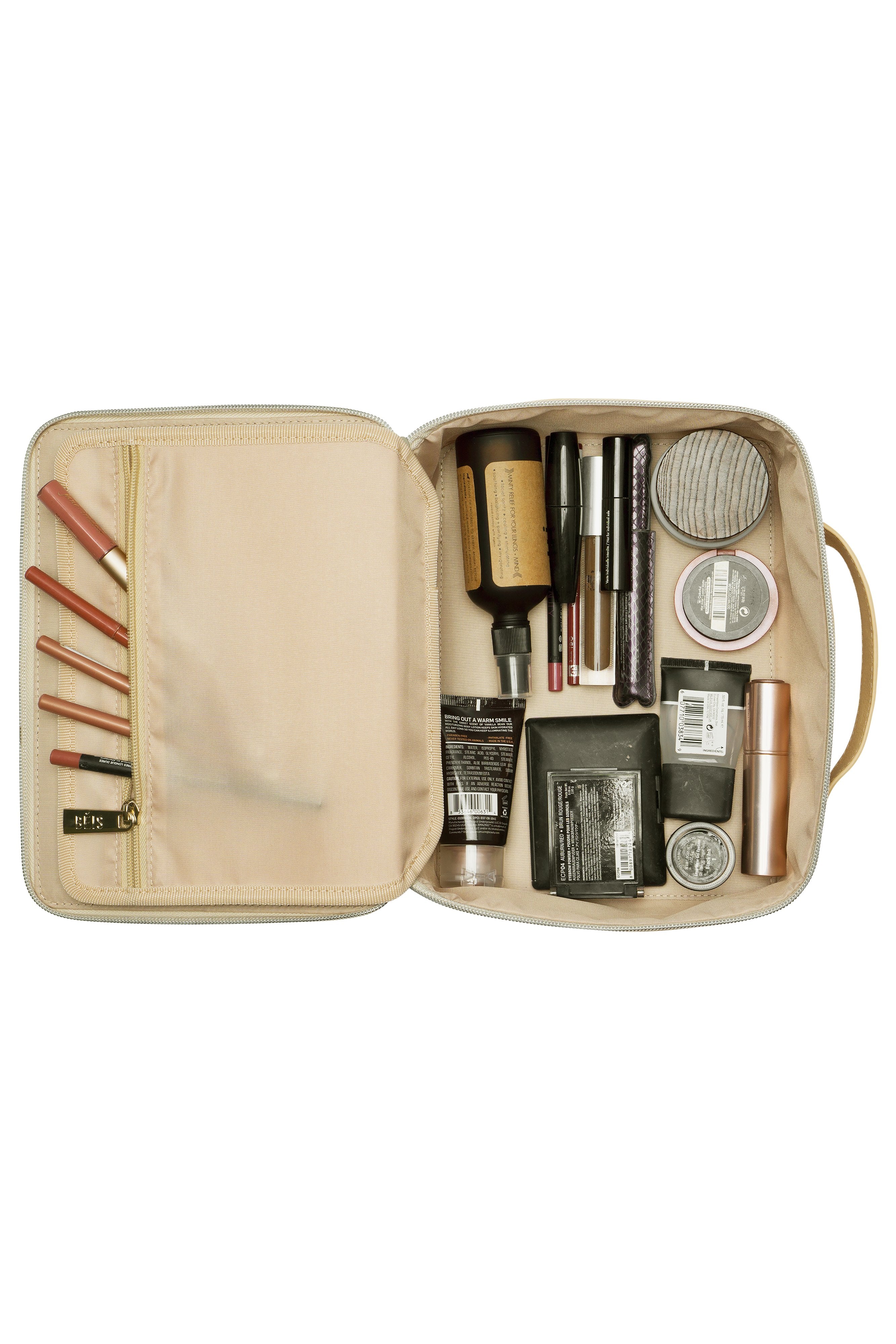 Makeup bag with on sale brush section